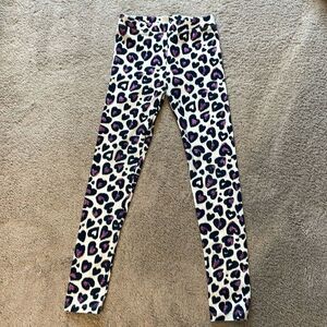 J Crew Crewcuts Purple Glitter Leopard Leggings Size 10